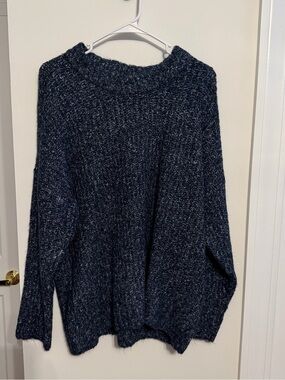 a.n.a Navy Marled Crew Neck Sweater